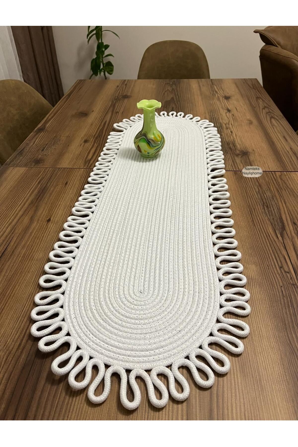 Kenarjüt Trikotlu Runner Amerikan Servis Takımı, Yemek Servisi Takımı, Çeyizlik, Hediyelik