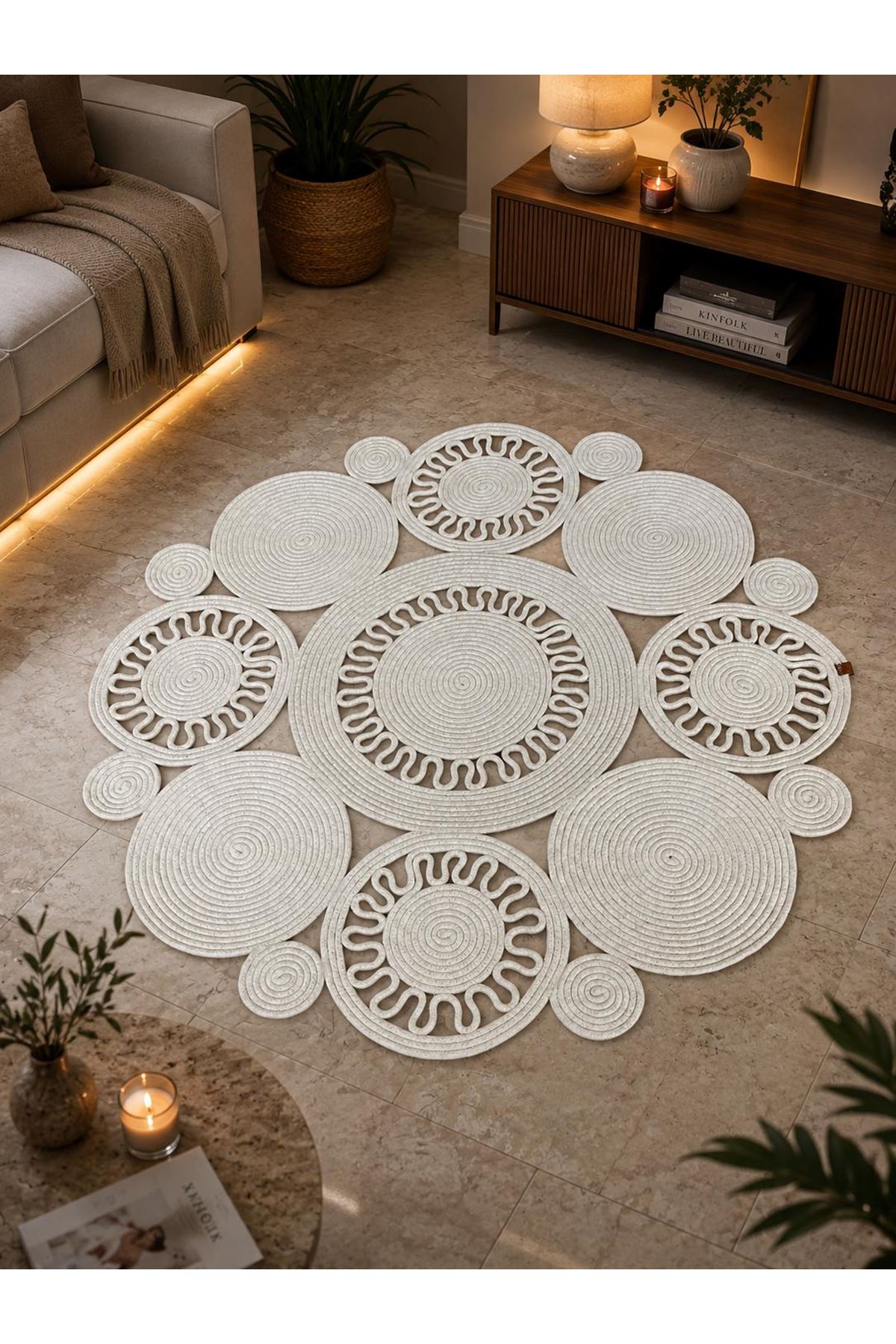 Hasır Jüt Hediyelik Çeyizlik Salon Mutfak Paspas-Kilim