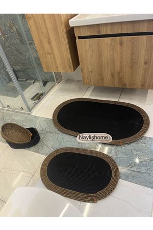 50x80cm ,40x60cm , 2 oval sepetli banyo takımı. hediyelik, çeyizlik ,bohem, dekoratif
