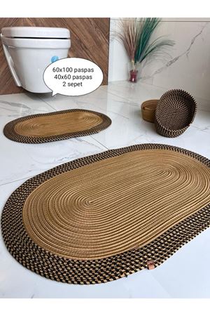 40x60-60x100 Iki Paspas 2 Sepet Hediyelik Çeyizlik Banyo Takımı