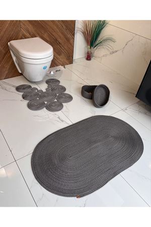 80x120 Paspas-kırozet Önü 2sepetli 4lü Banyo Paspası, Hediyelik, Çeyizlik